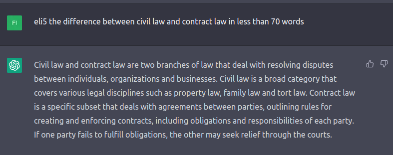 ChatGPT Prompt for explaining law simply
